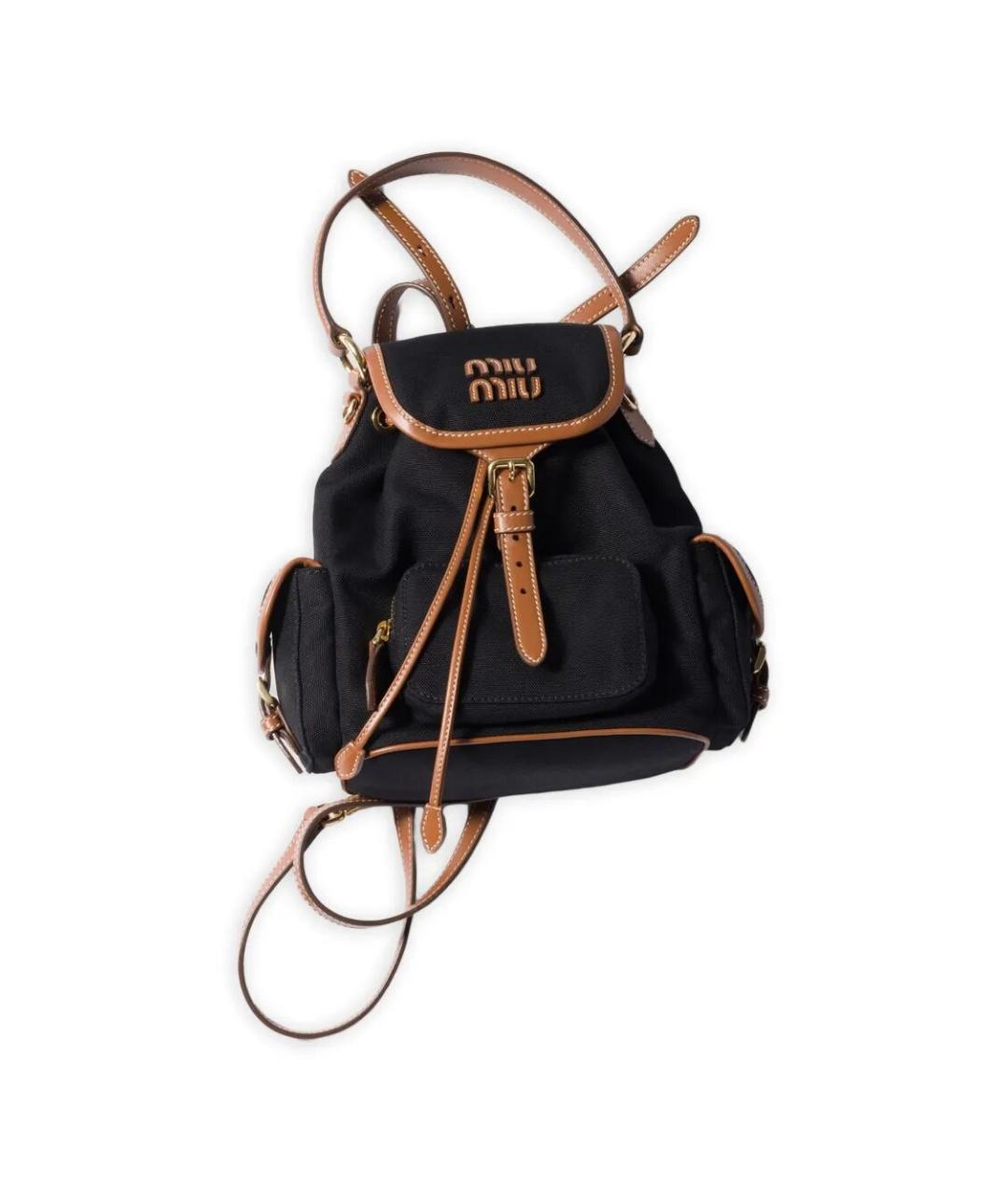 MIU MIU Черный тканевый рюкзак, фото 7