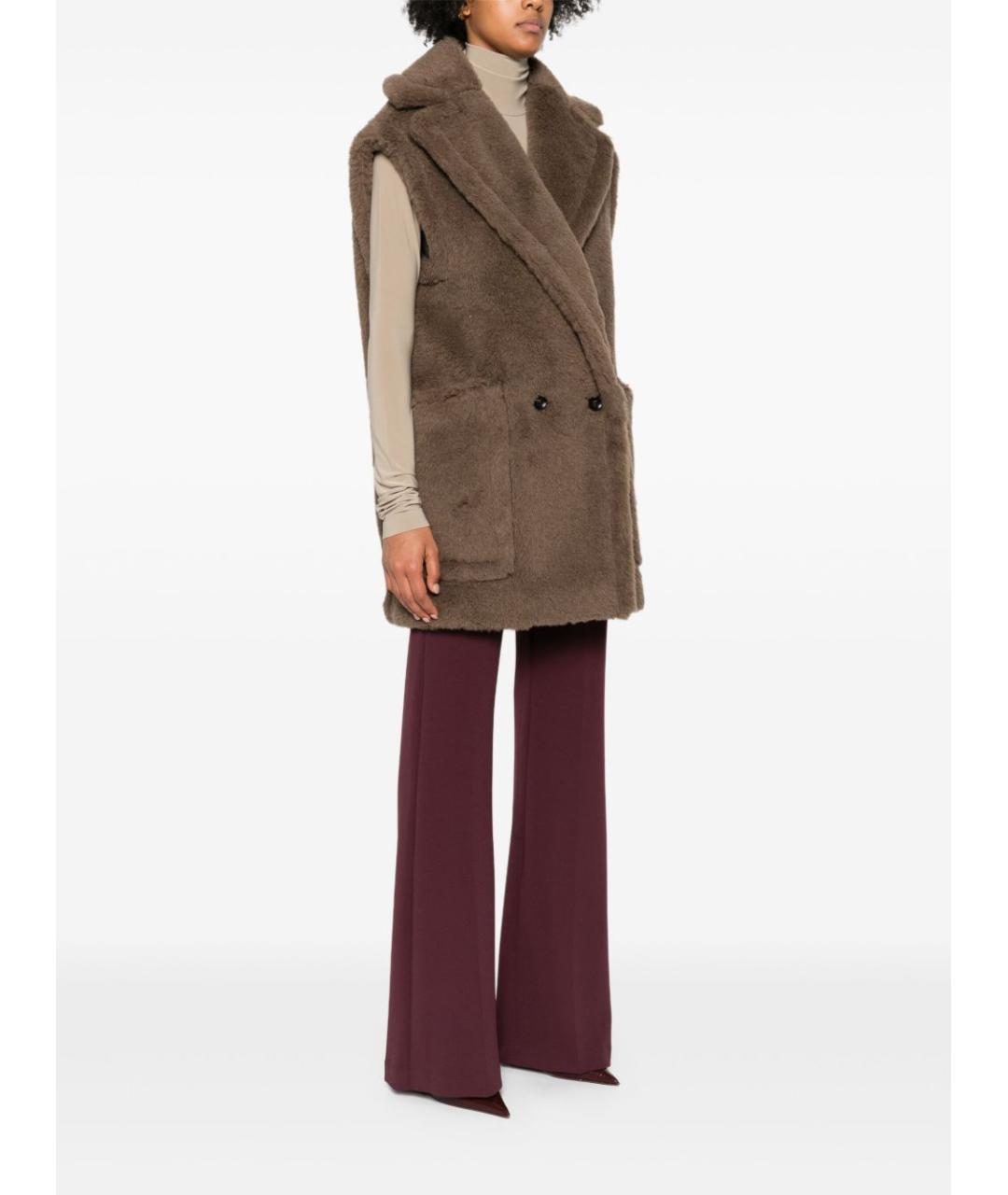 MAX MARA Коричневый шерстяной жилет, фото 5