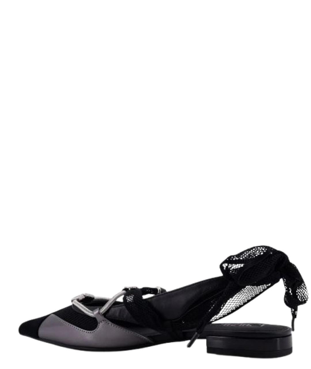 PINKO Черные кожаные балетки, фото 2