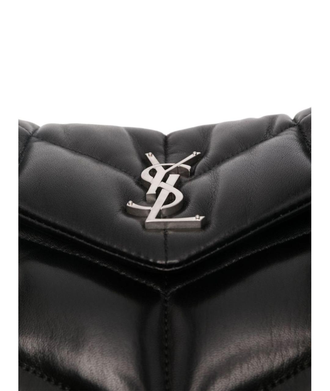 SAINT LAURENT Черная кожаная сумка через плечо, фото 2