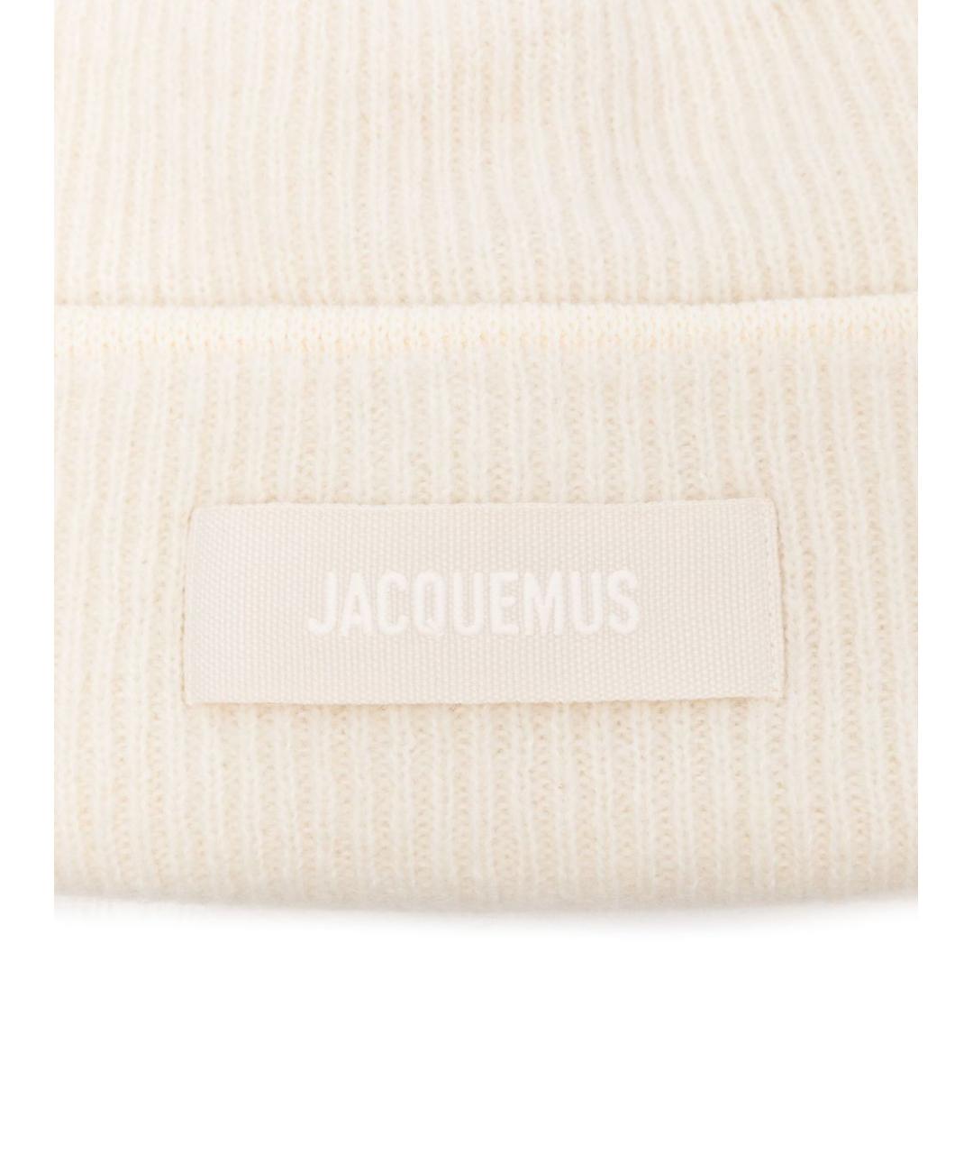 JACQUEMUS Белая шерстяная шапка, фото 2