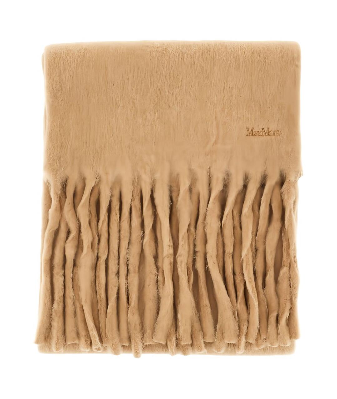 MAX MARA Бежевый шерстяной шарф, фото 1