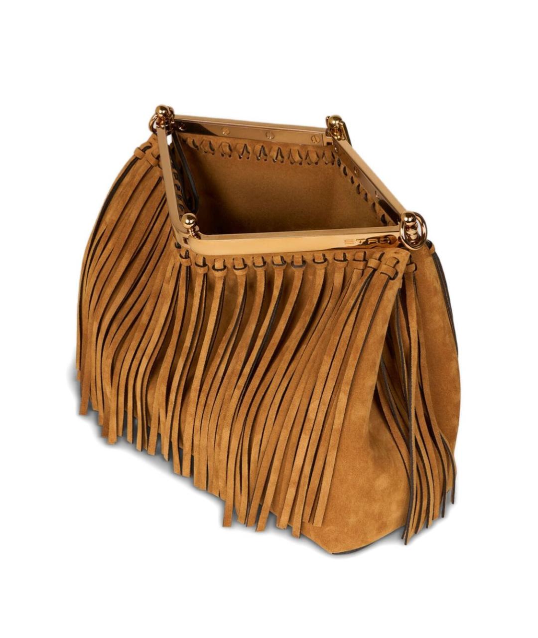 ETRO Коричневая замшевая сумка через плечо, фото 2