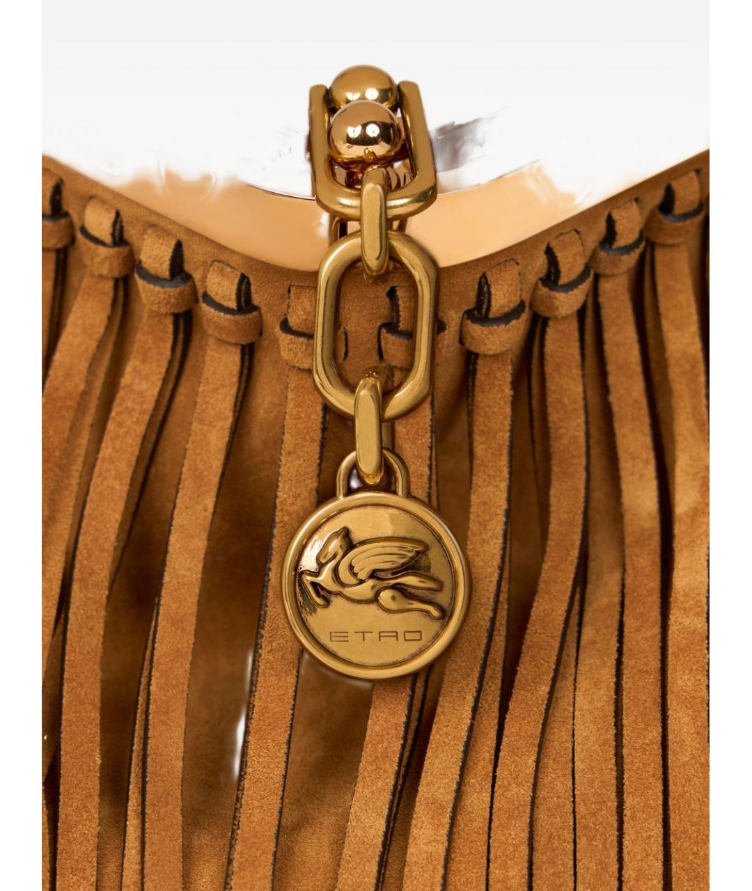 ETRO Коричневая замшевая сумка через плечо, фото 3