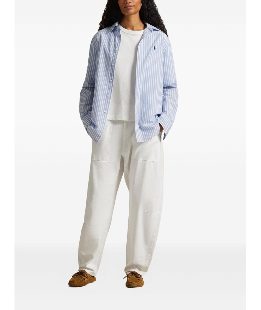 RALPH LAUREN Голубая хлопковая рубашка, фото 3