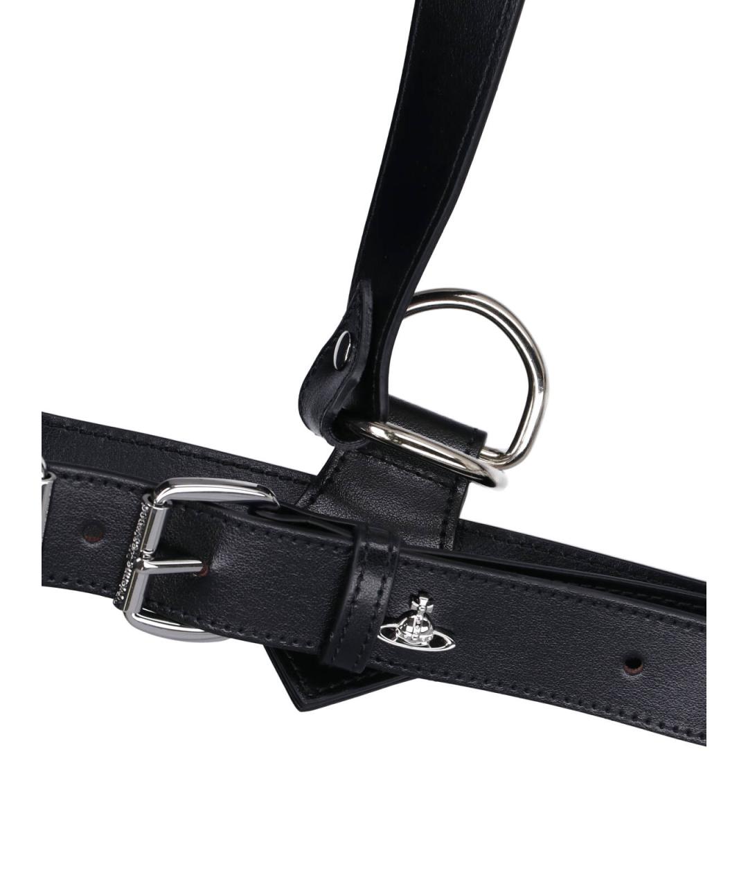 VIVIENNE WESTWOOD Черный кожаный ремень, фото 3