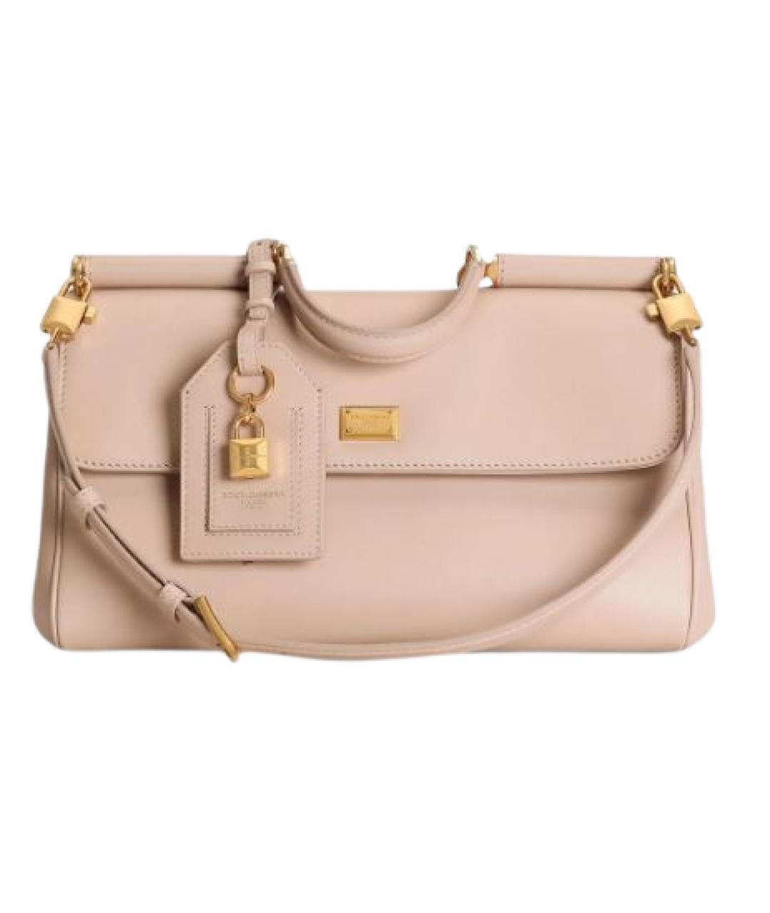 DOLCE&GABBANA Розовая кожаная сумка тоут, фото 4