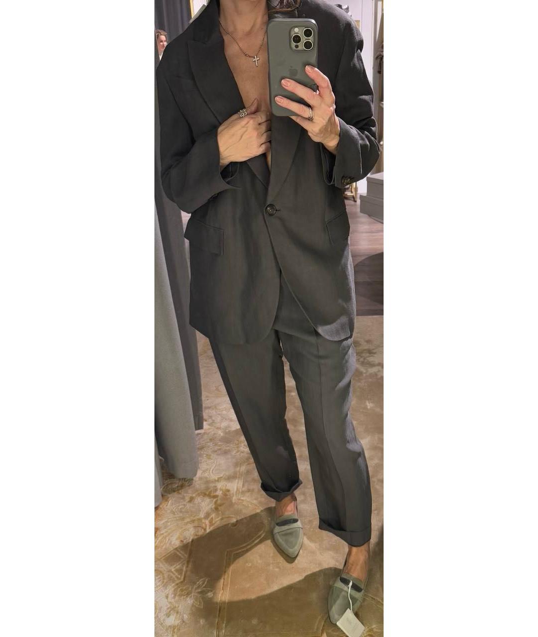 BRUNELLO CUCINELLI Льняной костюм с брюками, фото 4