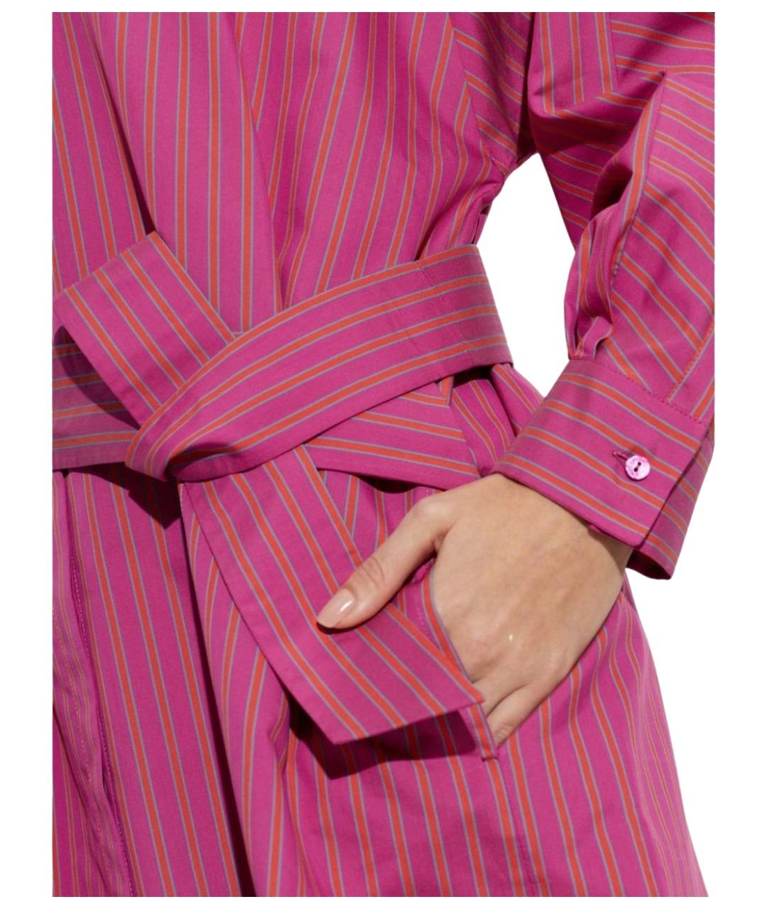 MAX MARA Фуксия хлопковое повседневное платье, фото 2