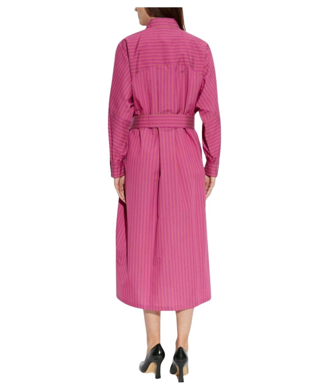 MAX MARA Фуксия хлопковое повседневное платье, фото 4