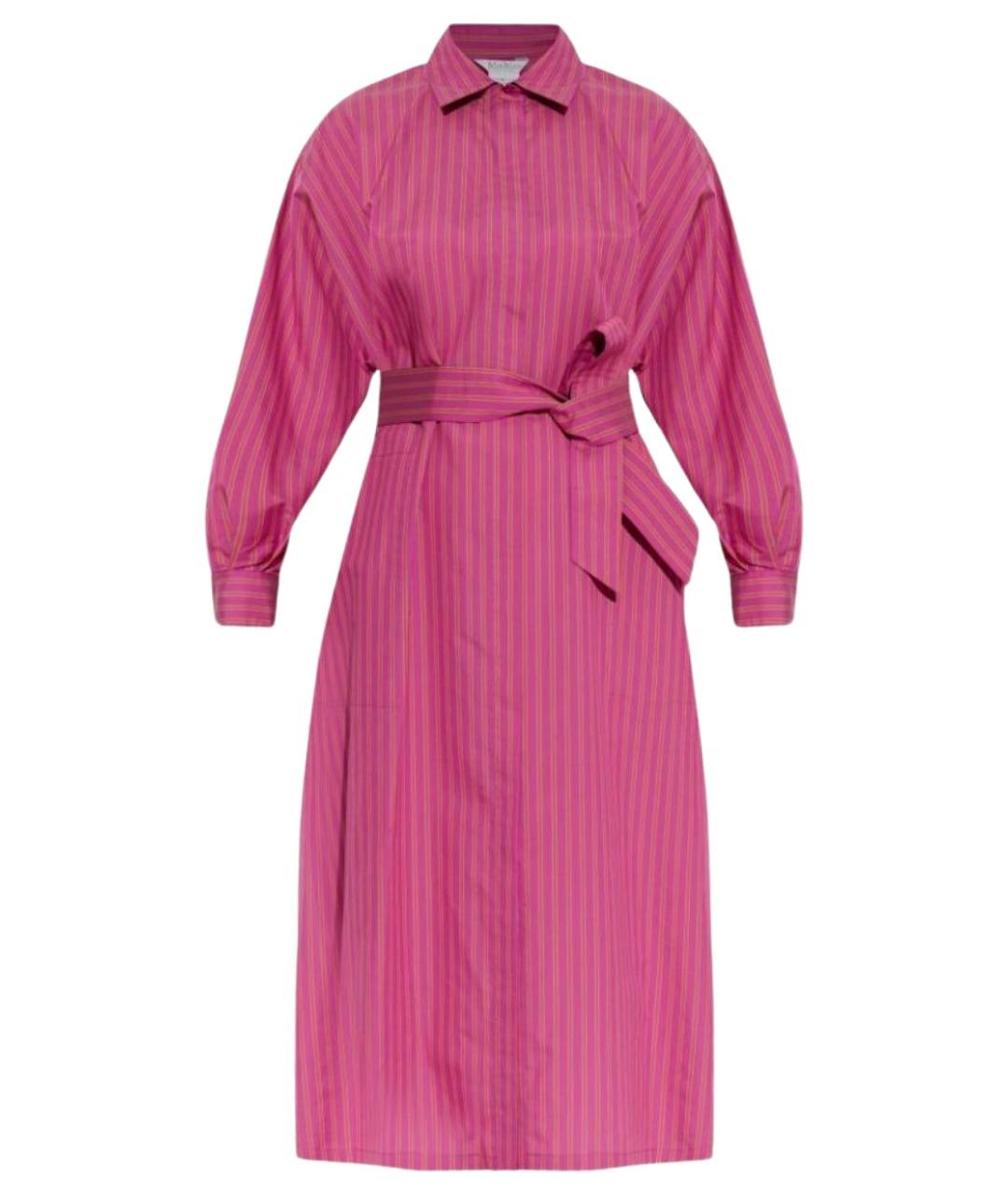 MAX MARA Фуксия хлопковое повседневное платье, фото 1