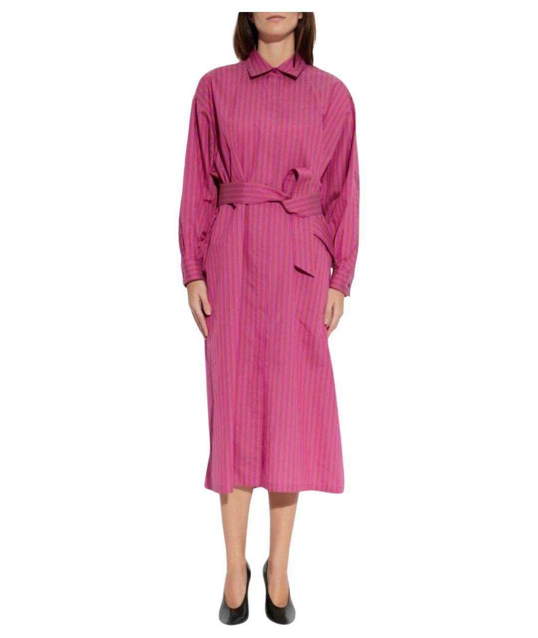 MAX MARA Фуксия хлопковое повседневное платье, фото 5