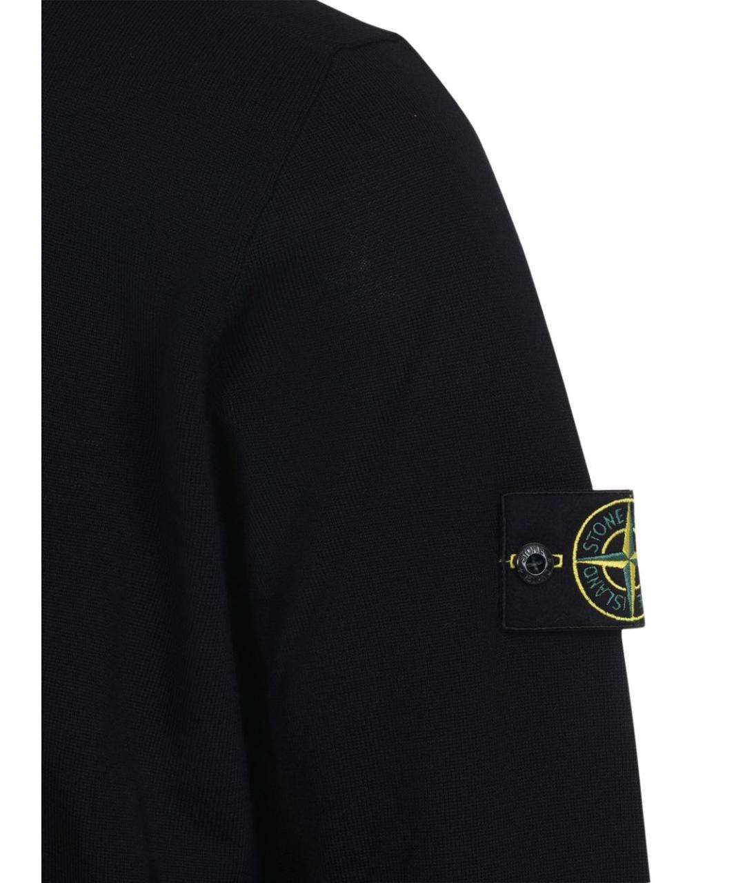 STONE ISLAND Черный шерстяной джемпер / свитер, фото 2