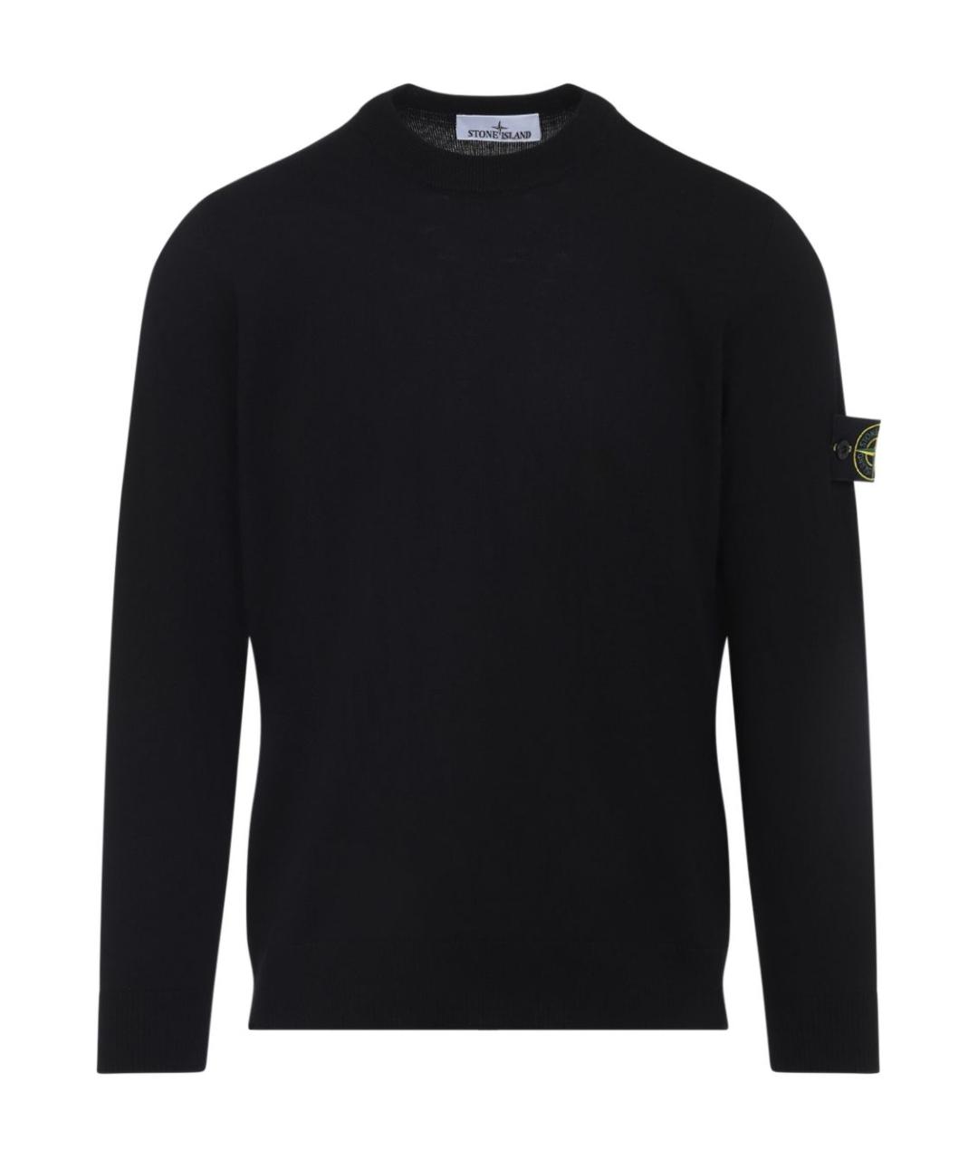 STONE ISLAND Черный шерстяной джемпер / свитер, фото 1