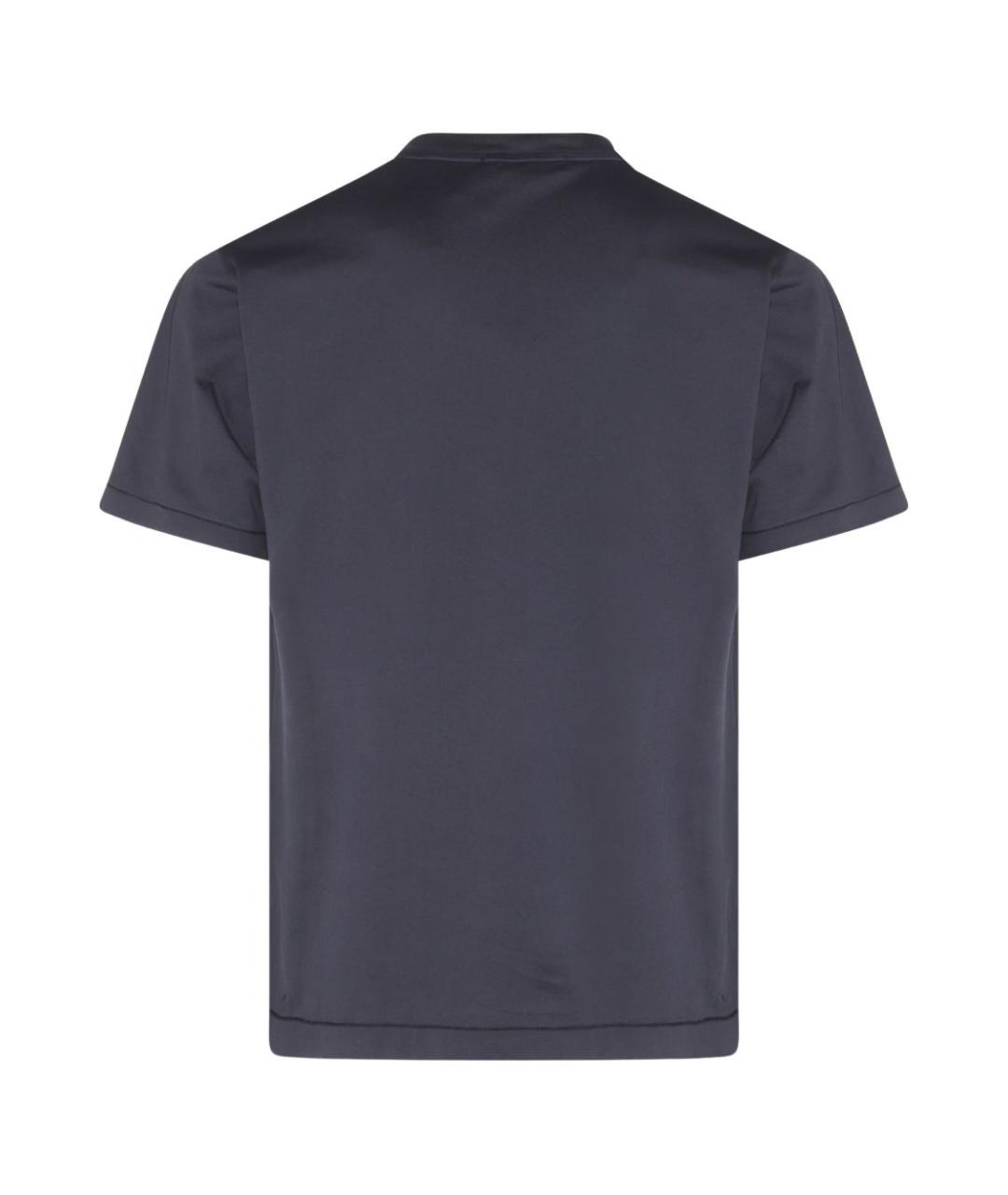 STONE ISLAND Темно-синяя хлопковая футболка, фото 3