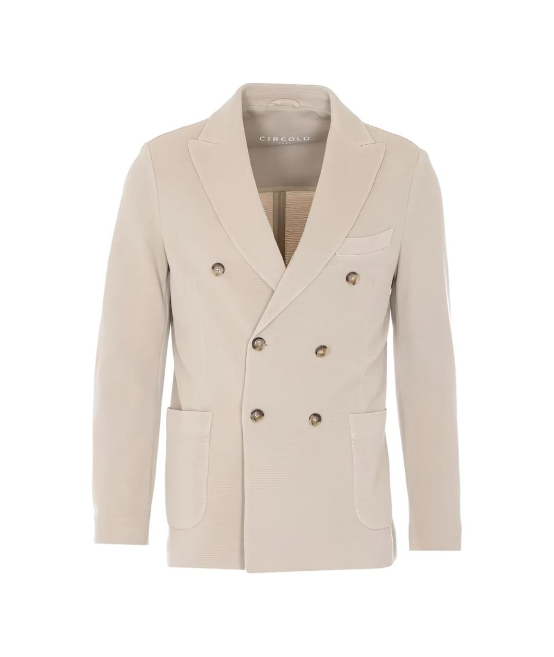 CIRCOLO 1901 Бежевый хлопковый пиджак, фото 4