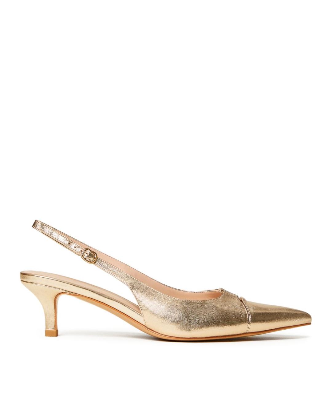 TWIN-SET Золотые кожаные туфли, фото 1