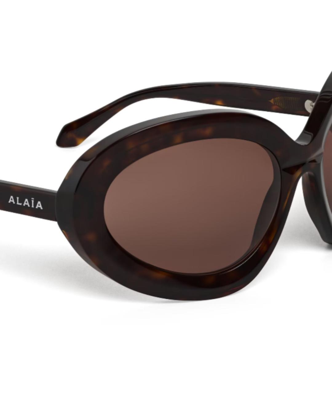 ALAIA Коричневые пластиковые солнцезащитные очки, фото 3