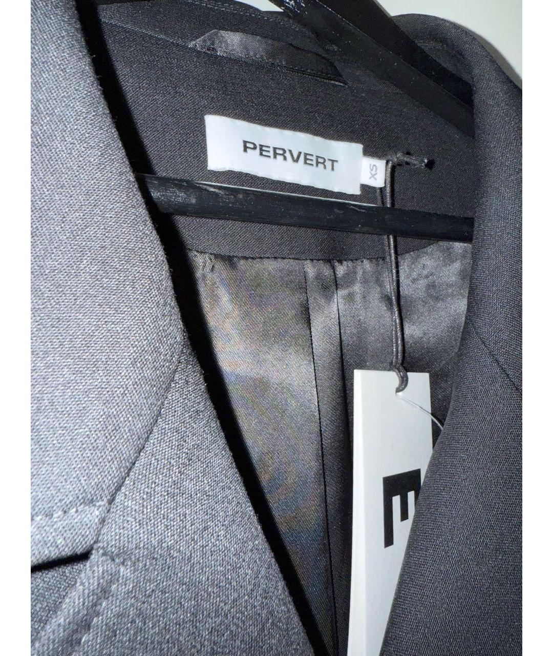 PERVERT Черное шерстяное пальто, фото 3