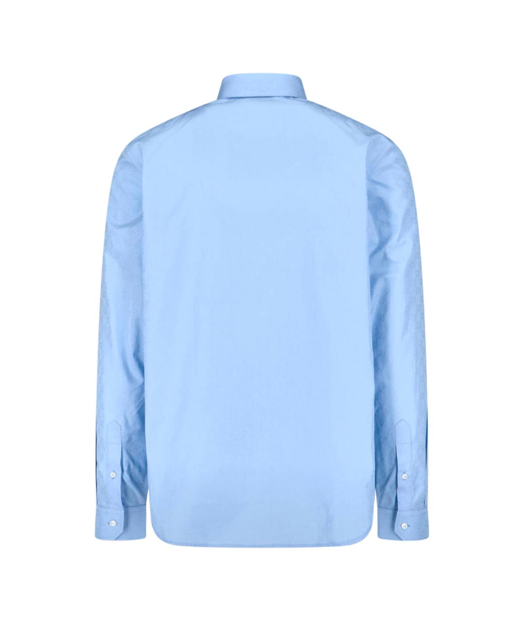 GUCCI Голубая хлопковая кэжуал рубашка, фото 2