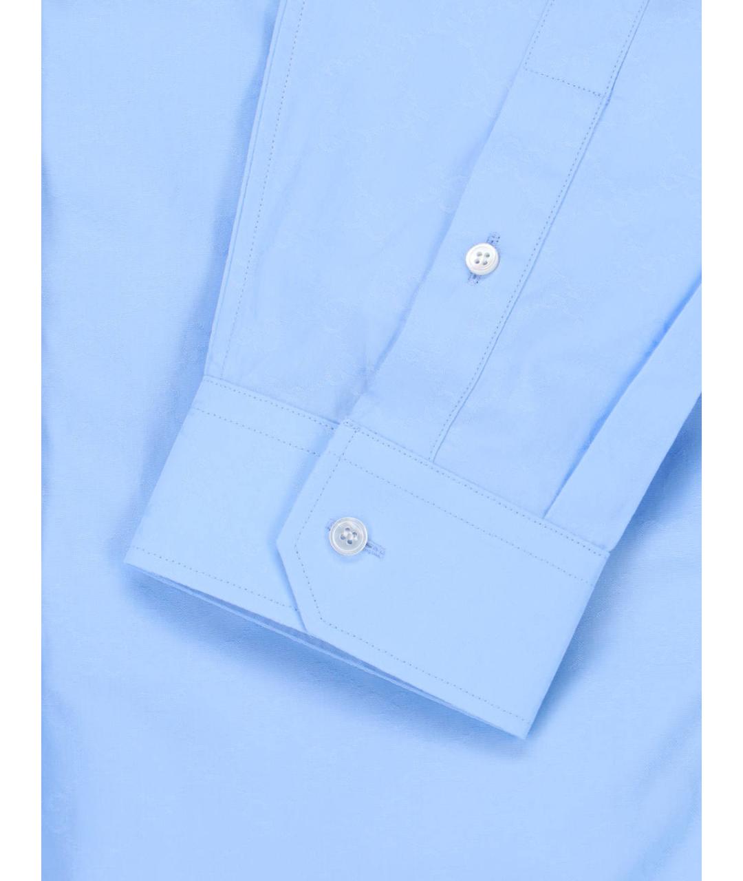 GUCCI Голубая хлопковая кэжуал рубашка, фото 5