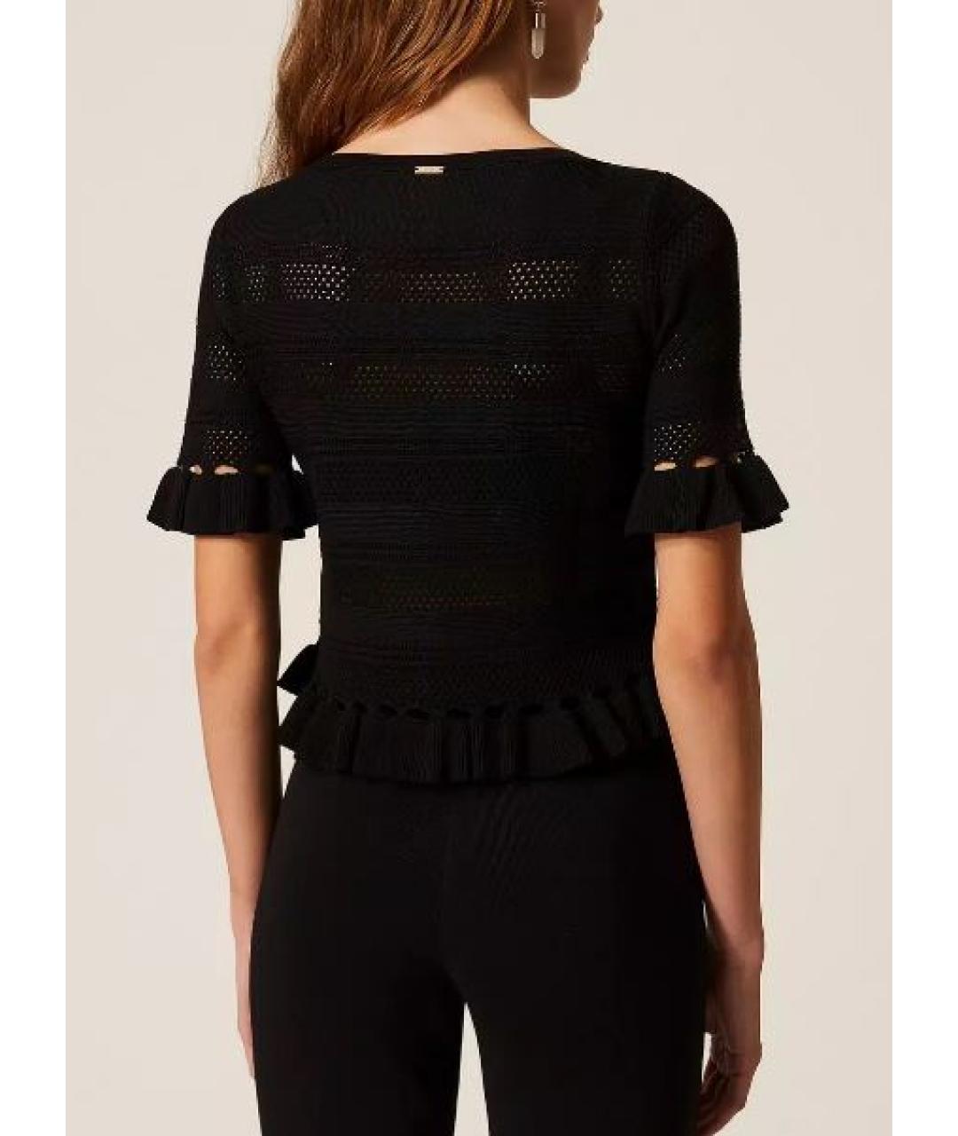 TWIN-SET Черный вискозный джемпер / свитер, фото 2