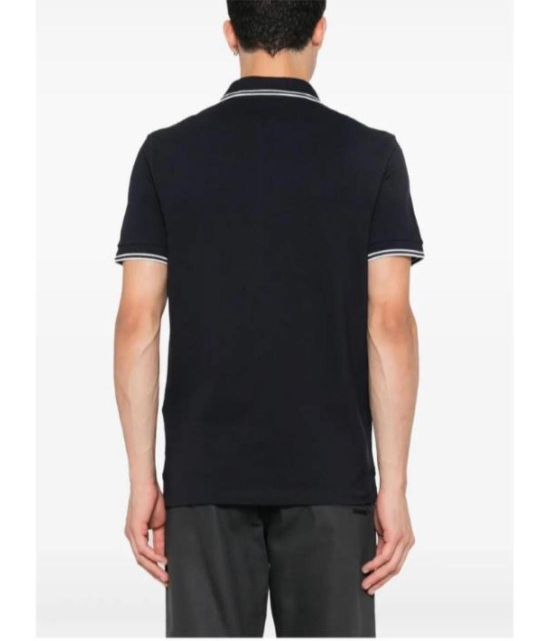 STONE ISLAND Темно-синее хлопковое поло с коротким рукавом, фото 2