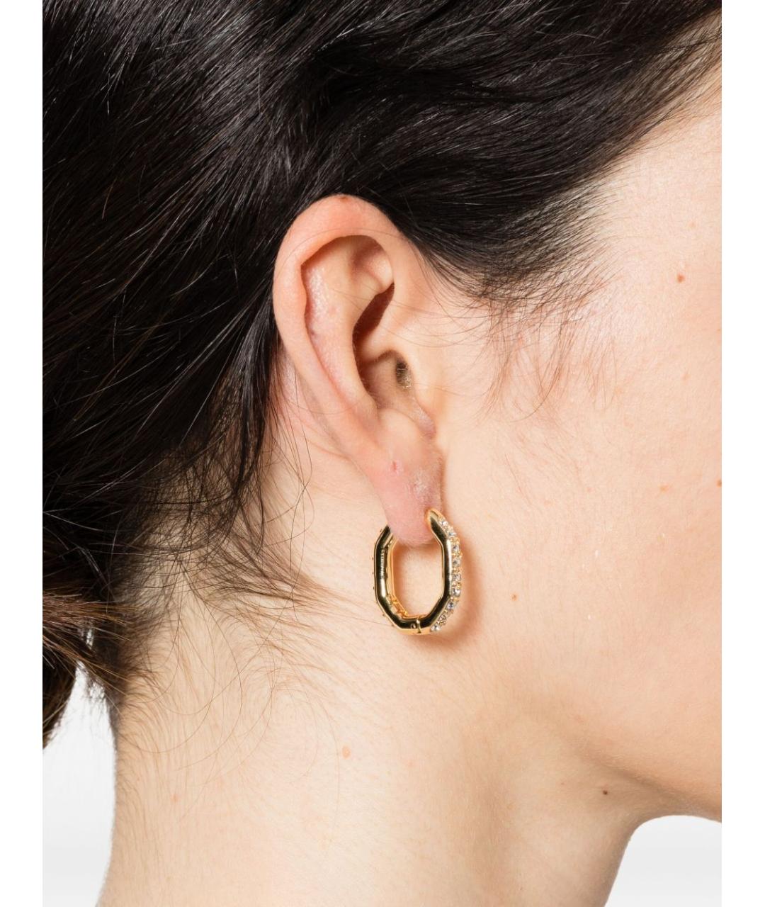 SWAROVSKI Золотые металлические серьги, фото 3