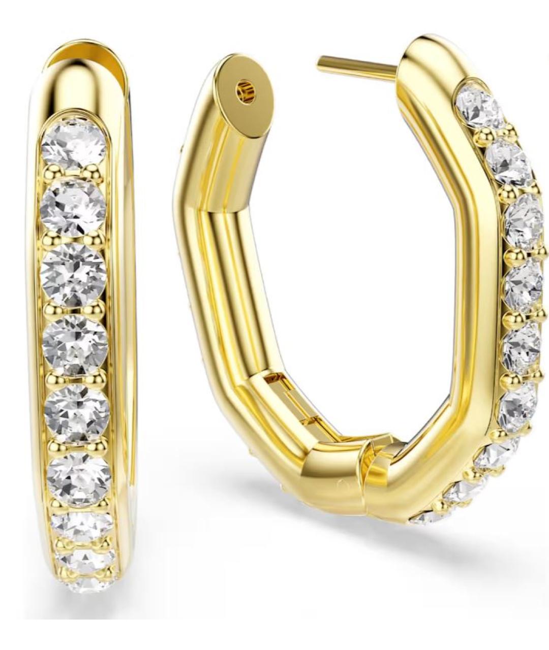 SWAROVSKI Золотые металлические серьги, фото 2