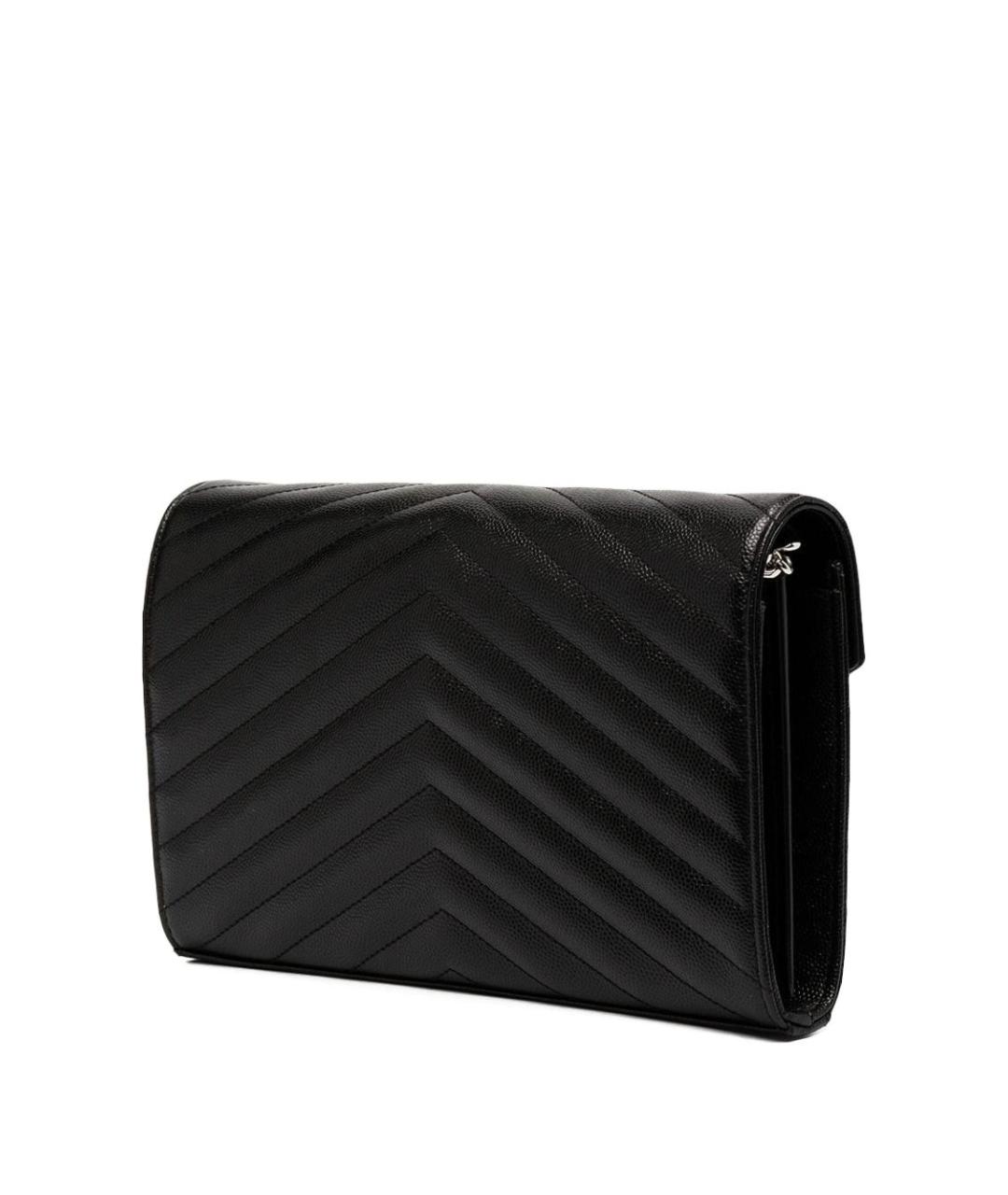 SAINT LAURENT Черная кожаная сумка через плечо, фото 2