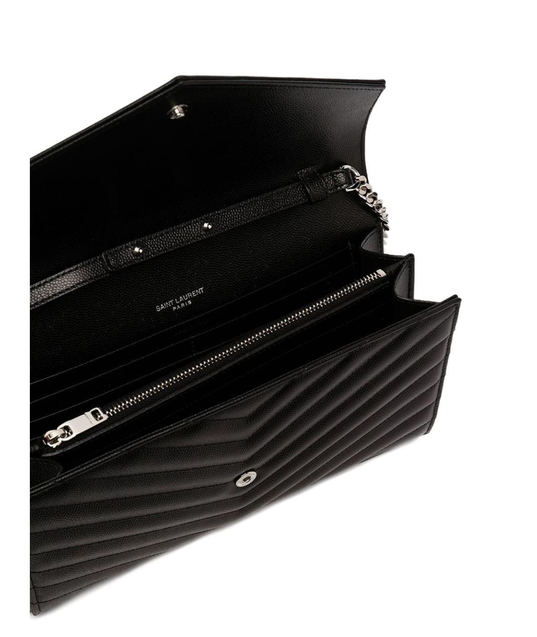 SAINT LAURENT Черная кожаная сумка через плечо, фото 3