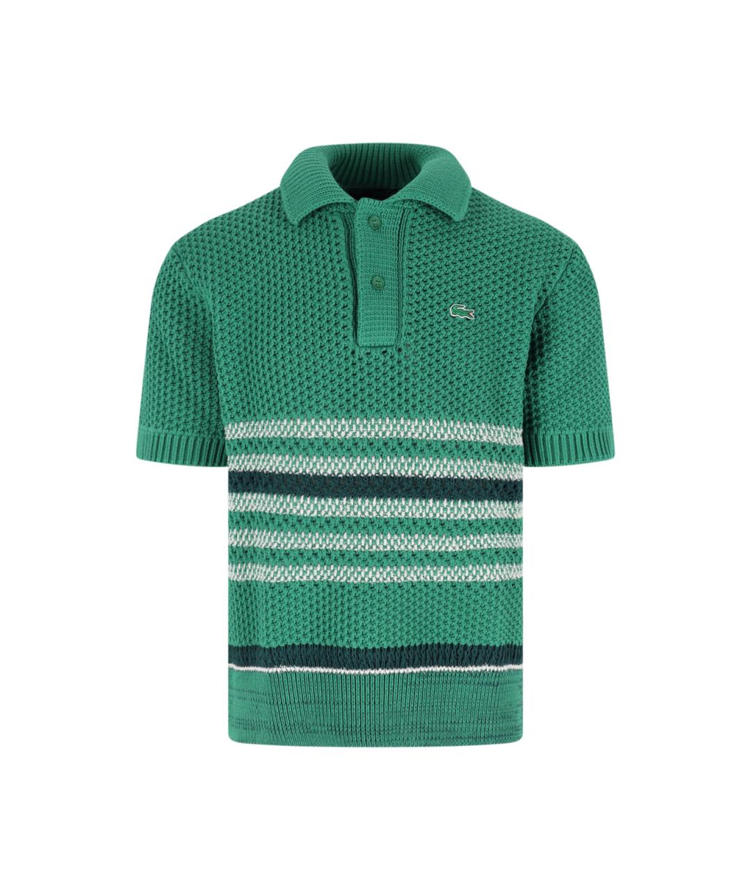 LACOSTE Зеленые хлопковое поло с коротким рукавом, фото 1