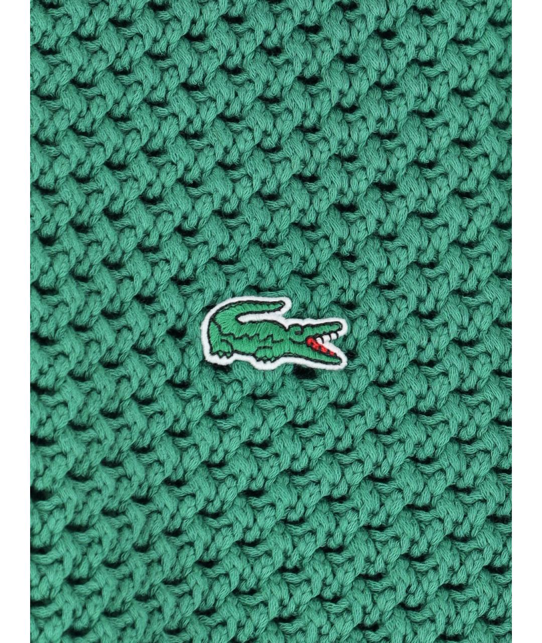 LACOSTE Зеленые хлопковое поло с коротким рукавом, фото 3