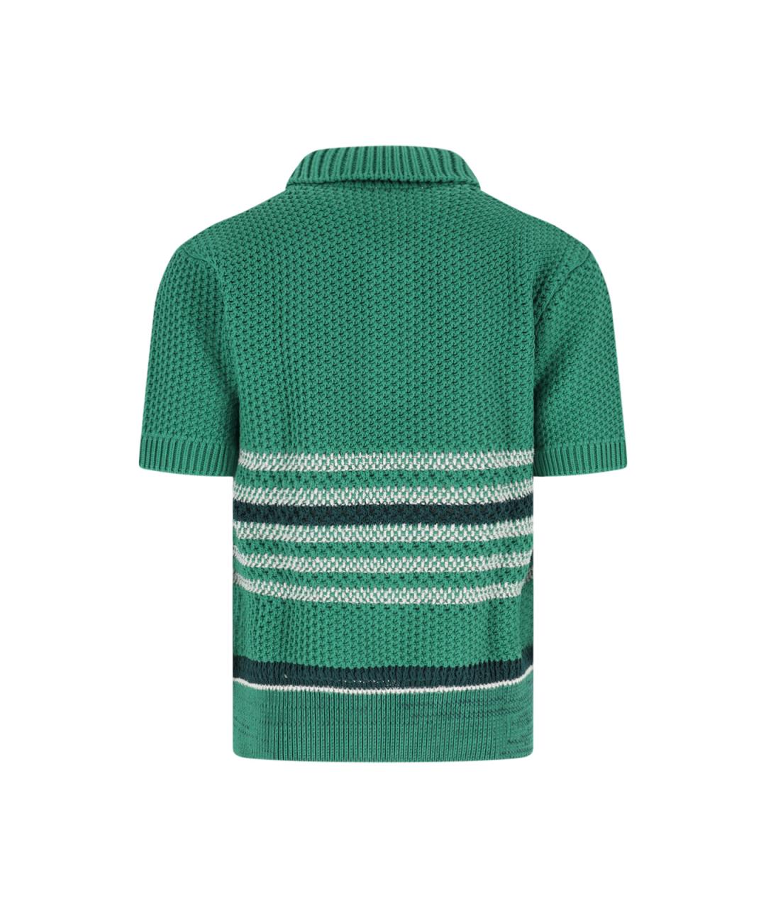 LACOSTE Зеленые хлопковое поло с коротким рукавом, фото 2