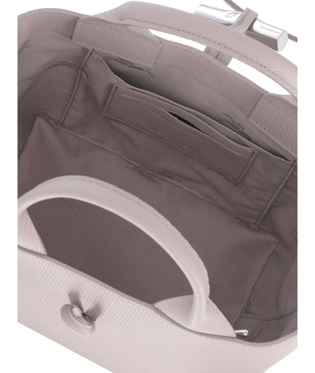 LONGCHAMP Серая кожаная сумка тоут, фото 4