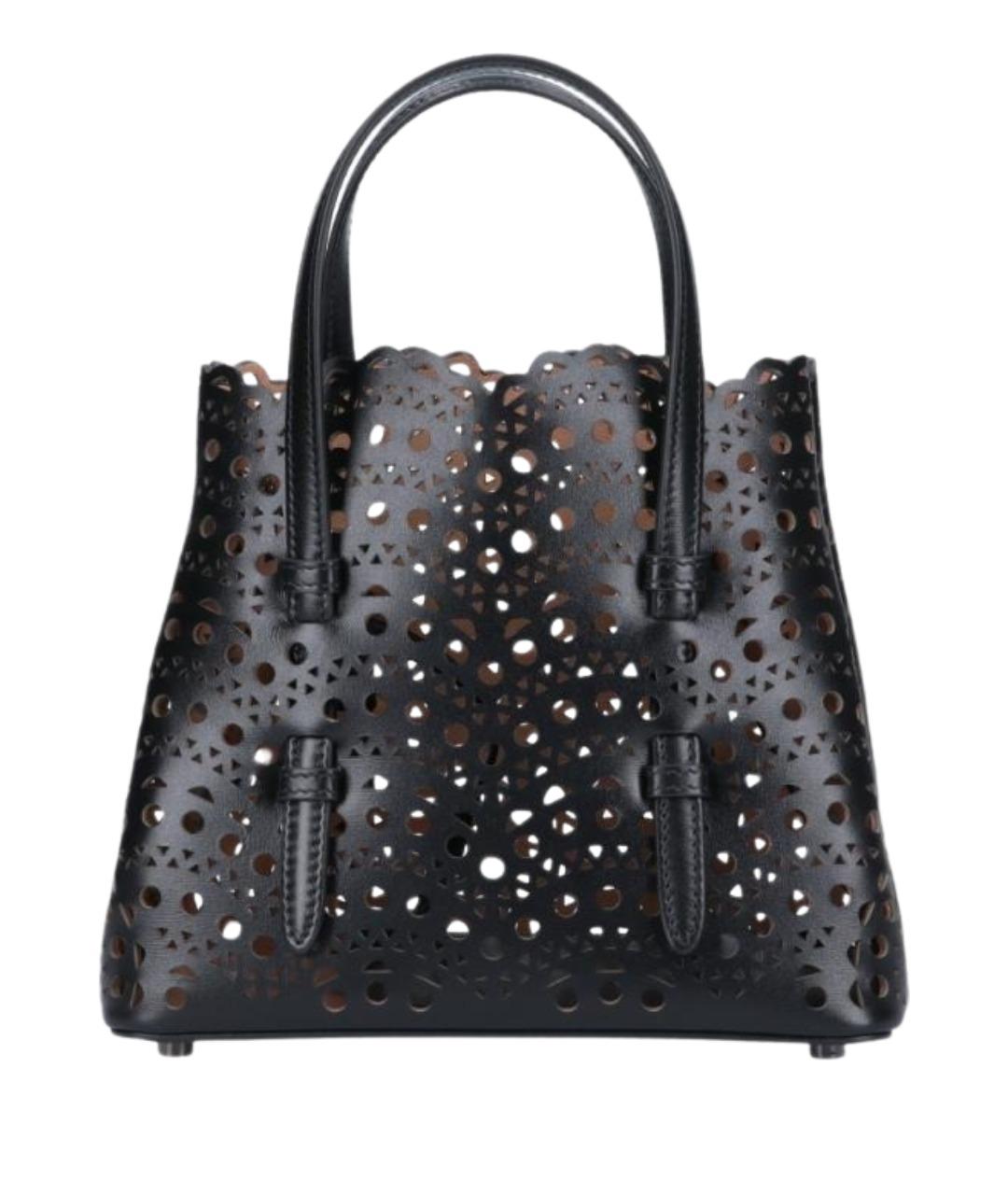 ALAIA Черная кожаная сумка тоут, фото 1