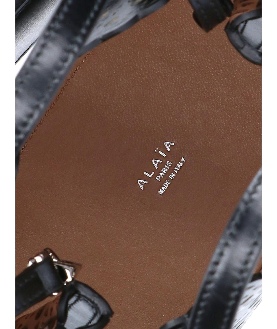 ALAIA Черная кожаная сумка тоут, фото 4