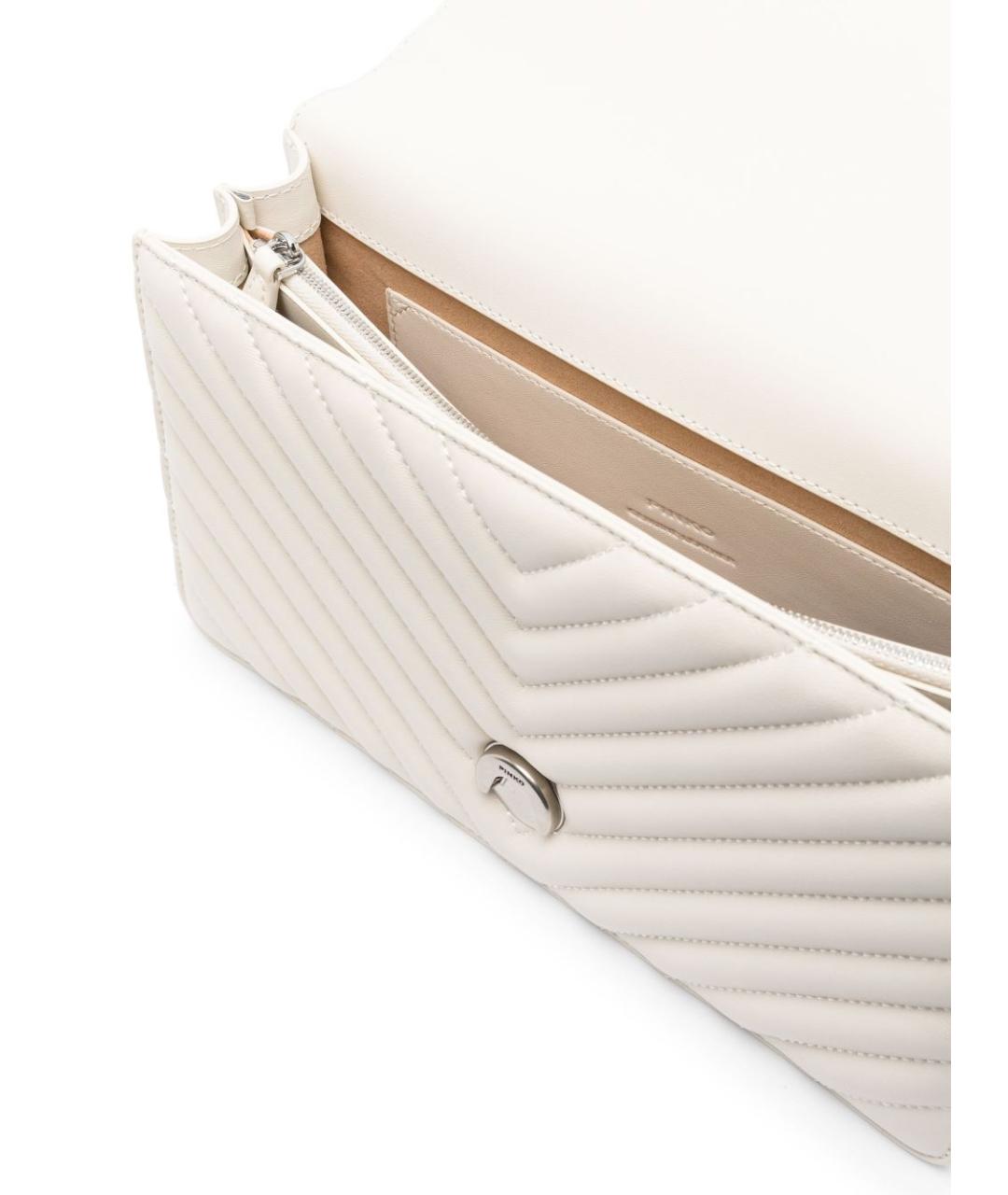 PINKO Белая кожаная сумка через плечо, фото 4