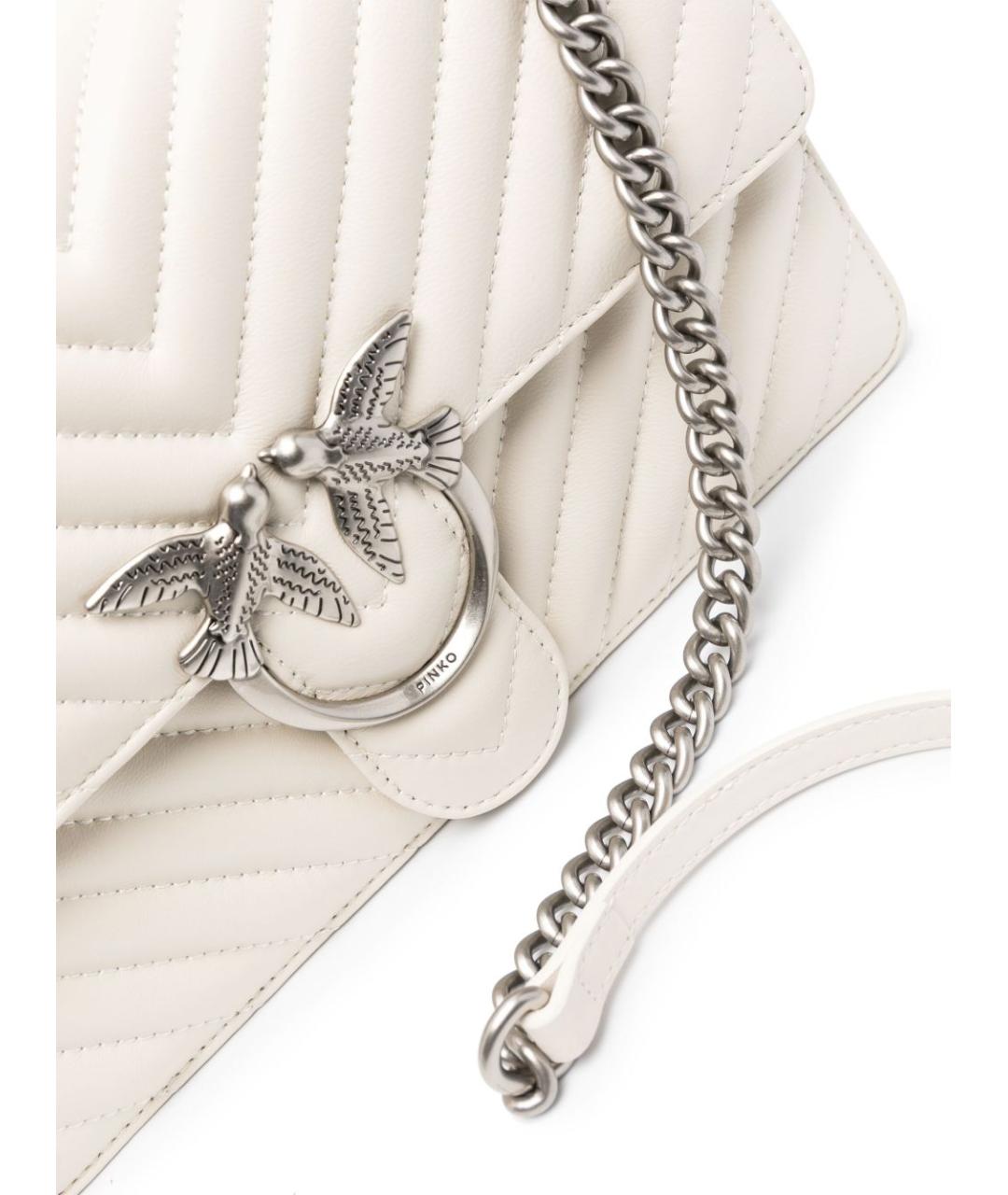 PINKO Белая кожаная сумка через плечо, фото 3