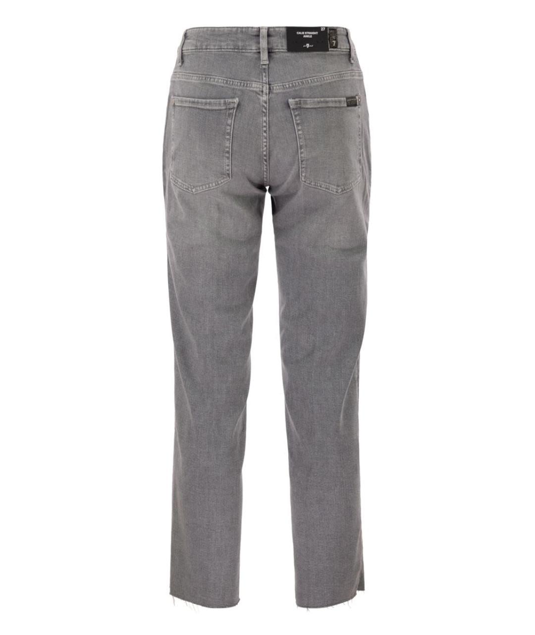 7 FOR ALL MANKIND Серые хлопковые прямые джинсы, фото 2