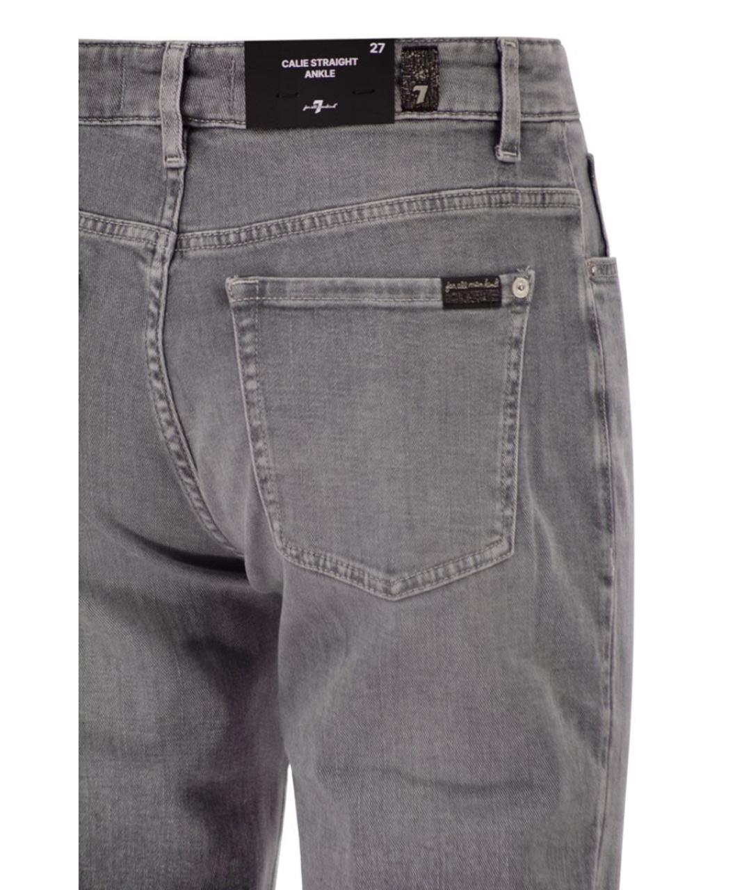 7 FOR ALL MANKIND Серые хлопковые прямые джинсы, фото 4