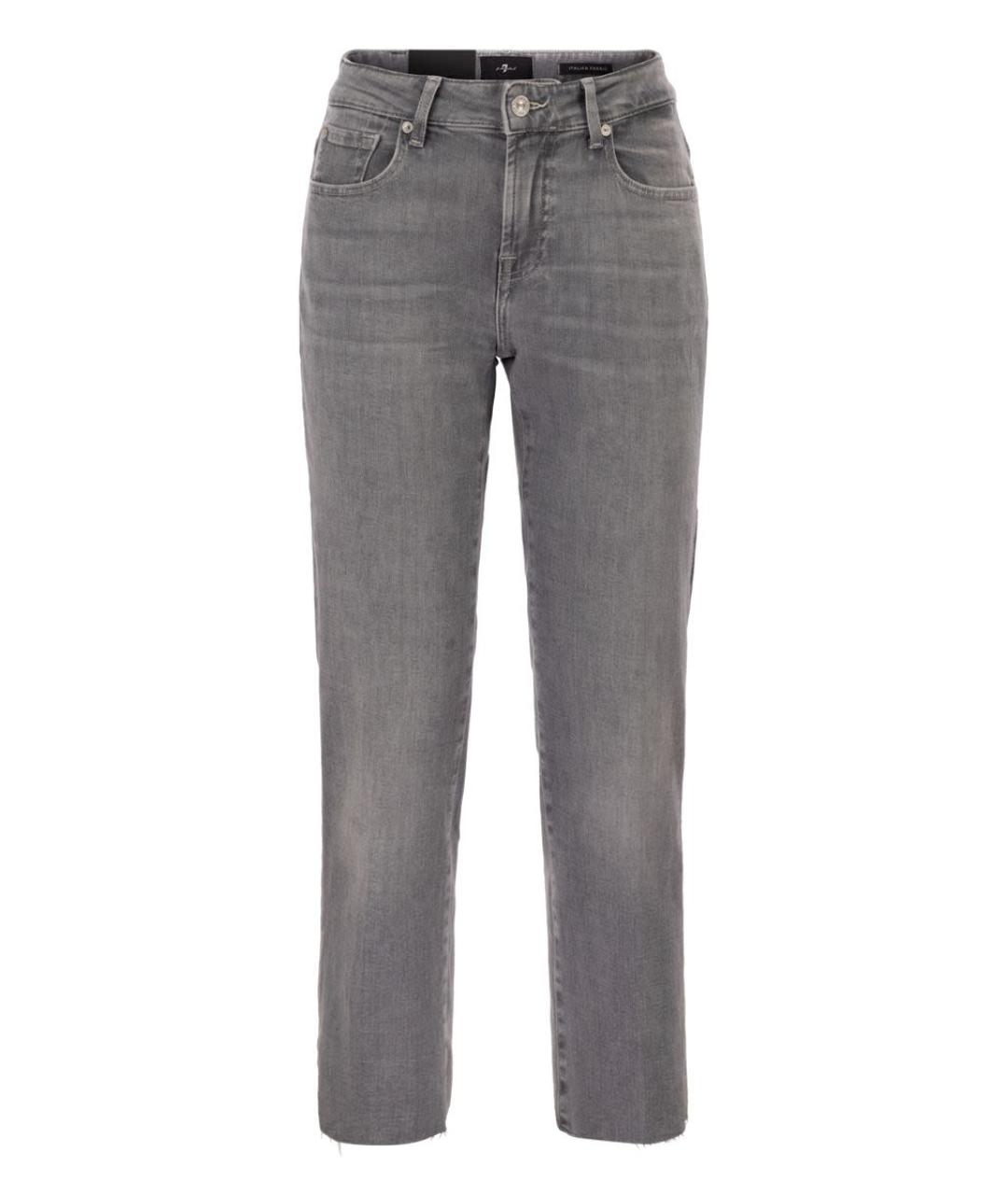 7 FOR ALL MANKIND Серые хлопковые прямые джинсы, фото 1