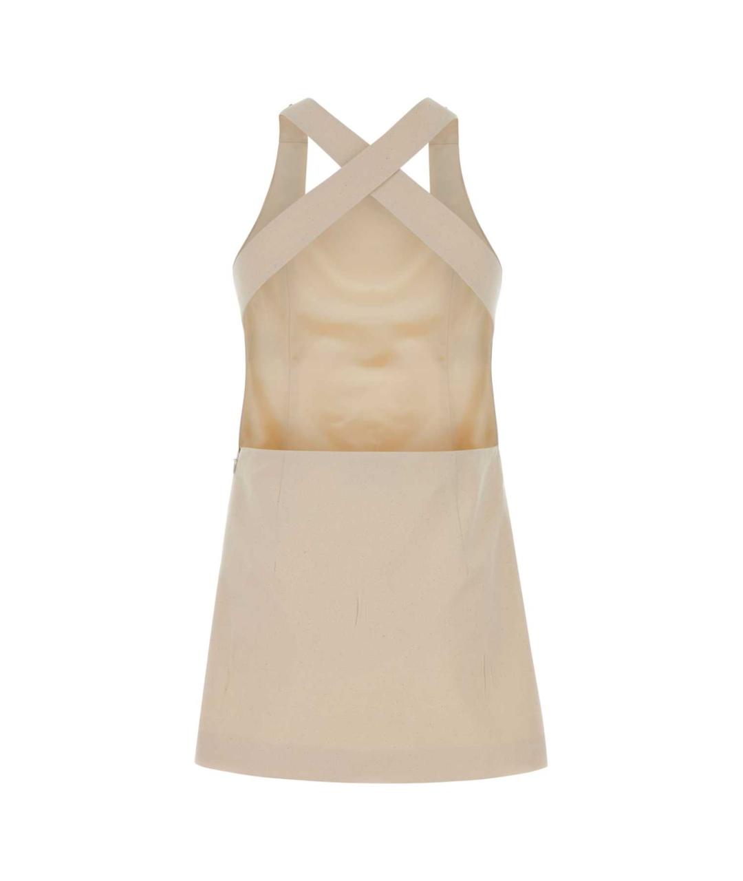 MIU MIU Белое хлопковое повседневное платье, фото 2