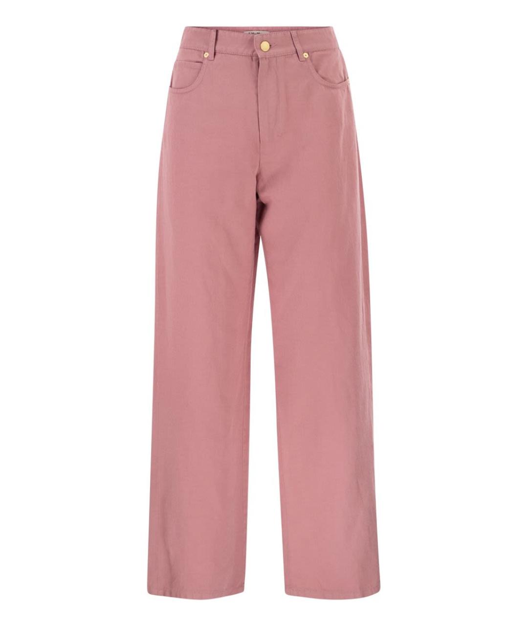 'S MAX MARA Розовые хлопковые прямые брюки, фото 1