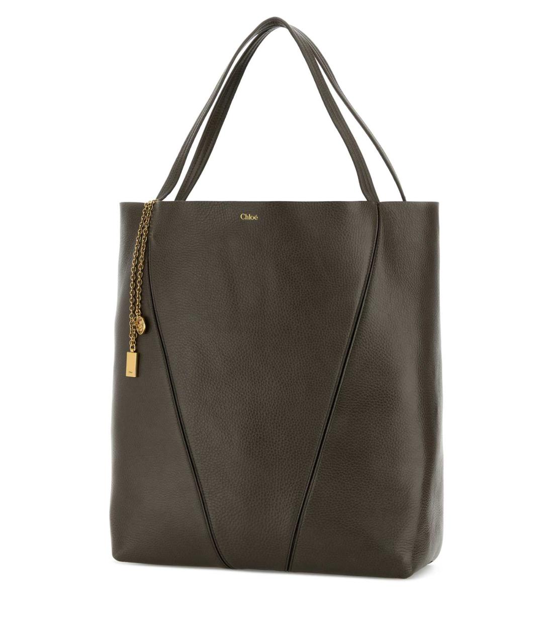 CHLOE Серая кожаная сумка с короткими ручками, фото 2