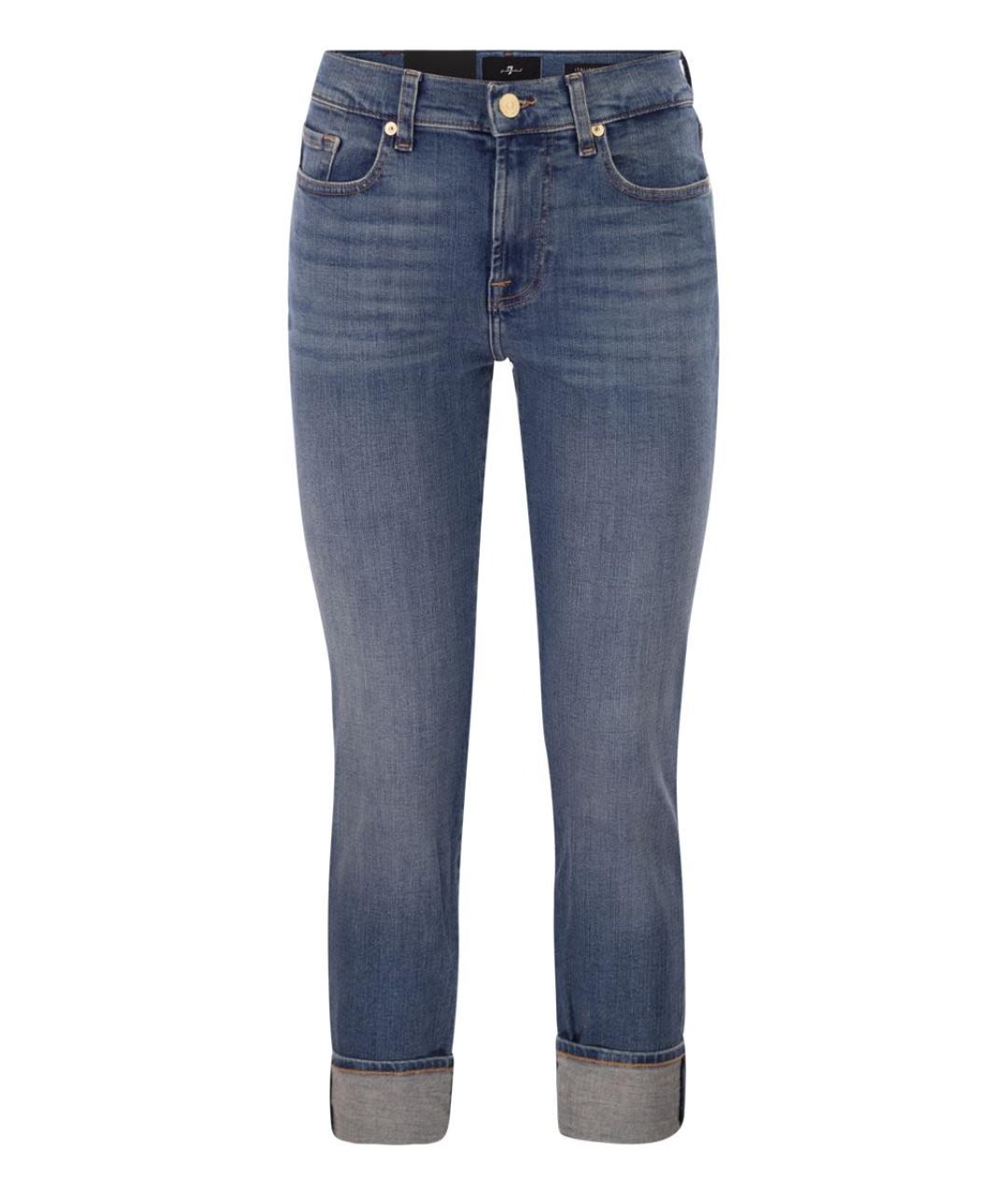 7 FOR ALL MANKIND Синие хлопковые прямые джинсы, фото 1