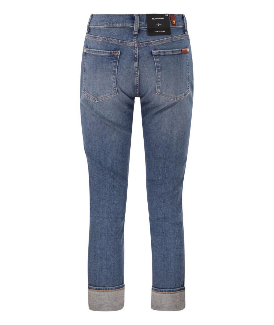 7 FOR ALL MANKIND Синие хлопковые прямые джинсы, фото 2