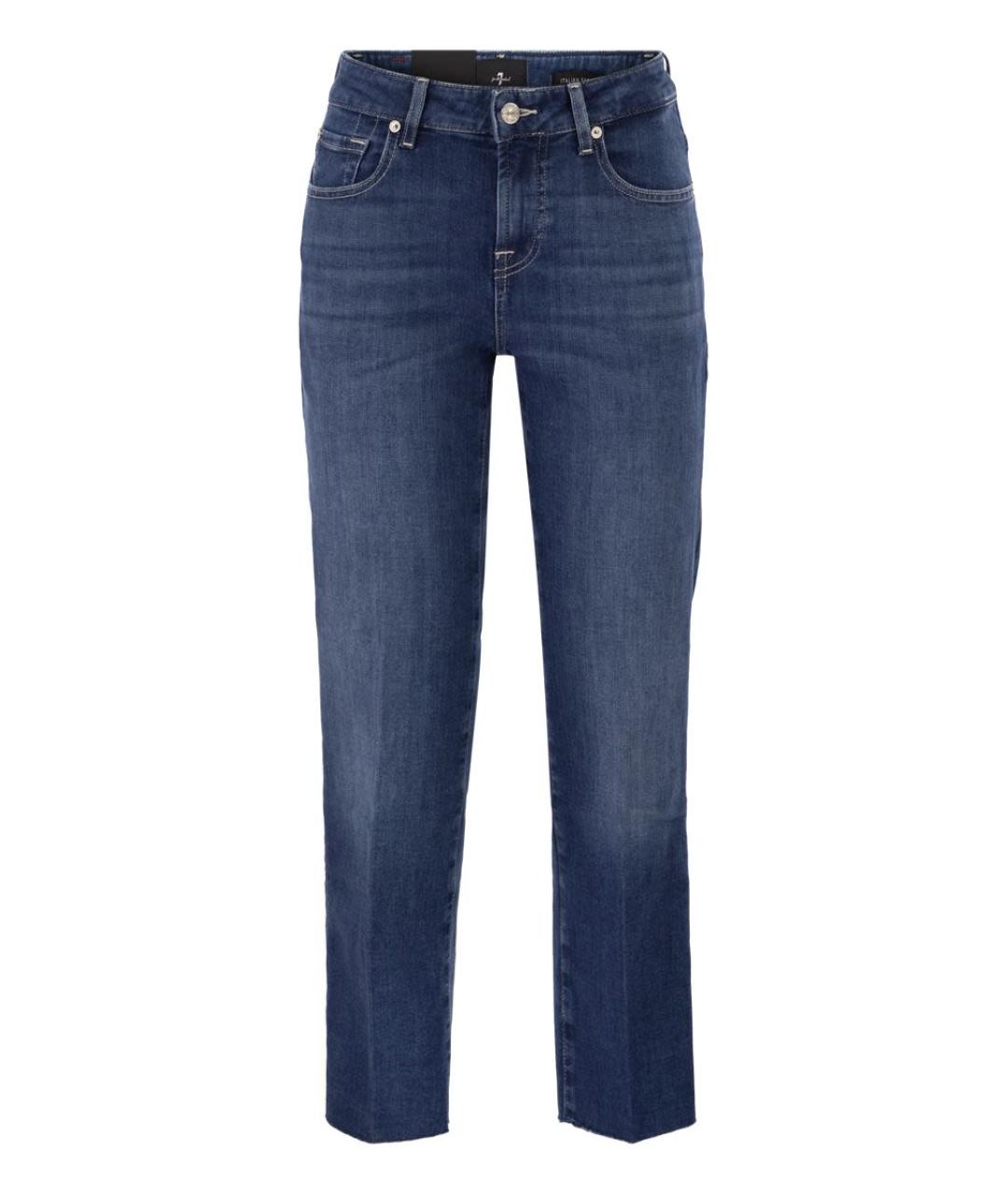 7 FOR ALL MANKIND Синие хлопковые прямые джинсы, фото 1