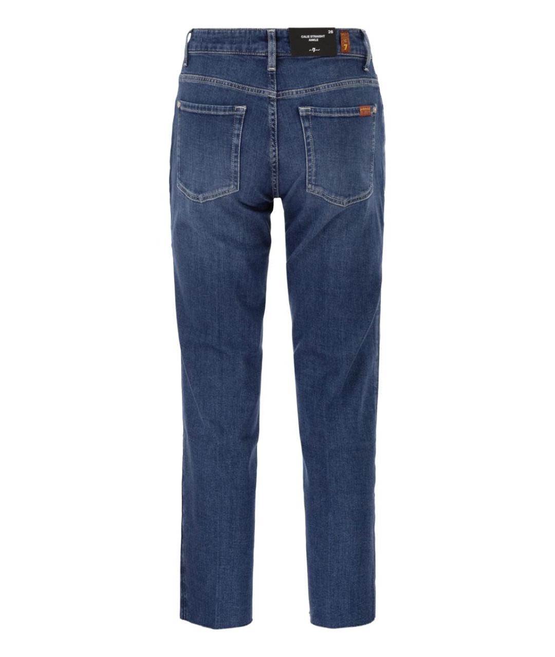 7 FOR ALL MANKIND Синие хлопковые прямые джинсы, фото 2