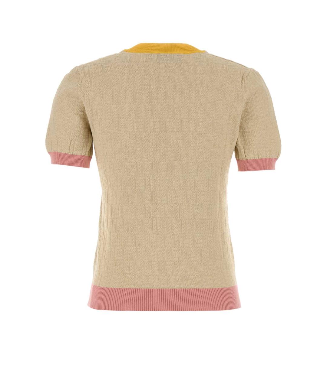 FENDI Бежевый хлопковый джемпер / свитер, фото 2